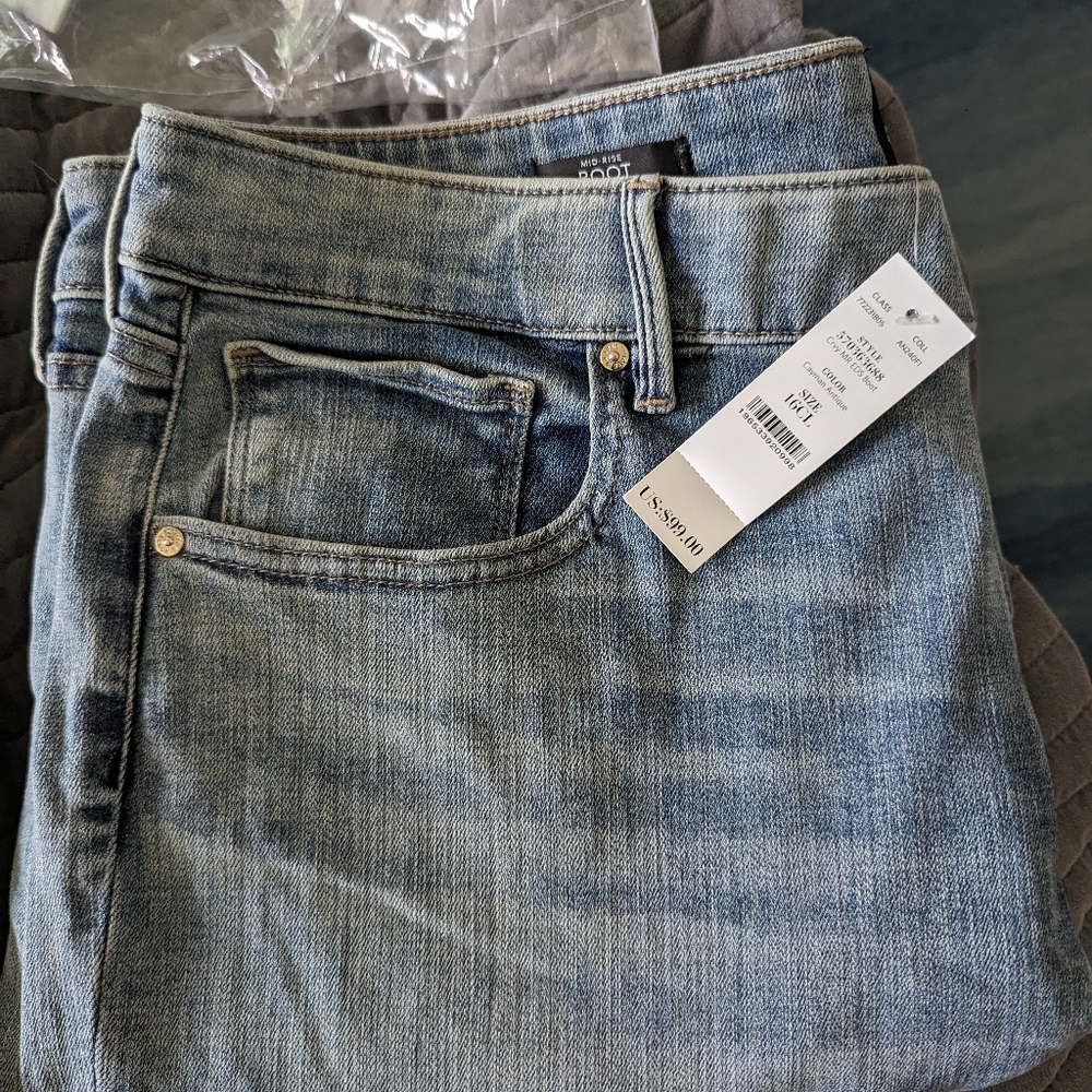 White House Black Market, Bootcut Denim Jeans, Size 16 Curvy Long